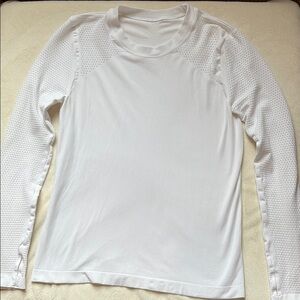White Long Sleeve Mesh Top